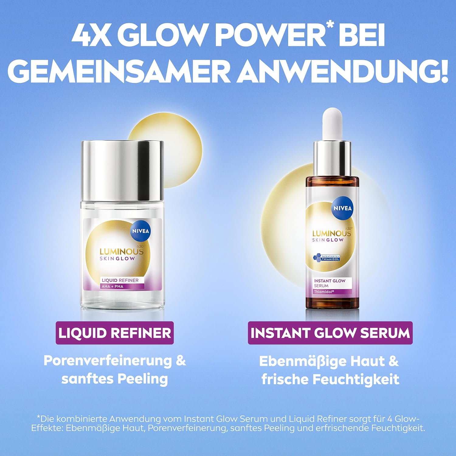 Thumbnail 3 de NIVEA Luminous630 Skin Glow Set – Gesichtspflege mit Instant Glow Serum, Liquid Refiner (AHA/PHA) & Refiner-Peeling