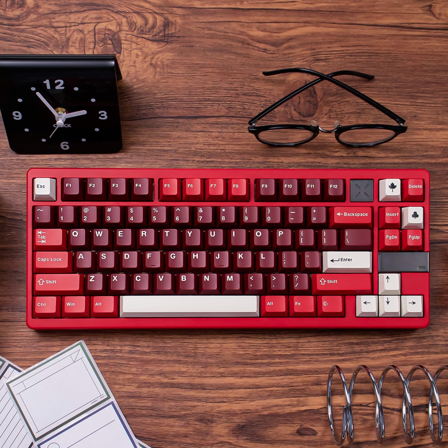 Detalle de 172 Keys Doubleshot Red Keycaps for Cherry MX Mechanical Keyboards (ISO/ANSI) – Cherry Profile