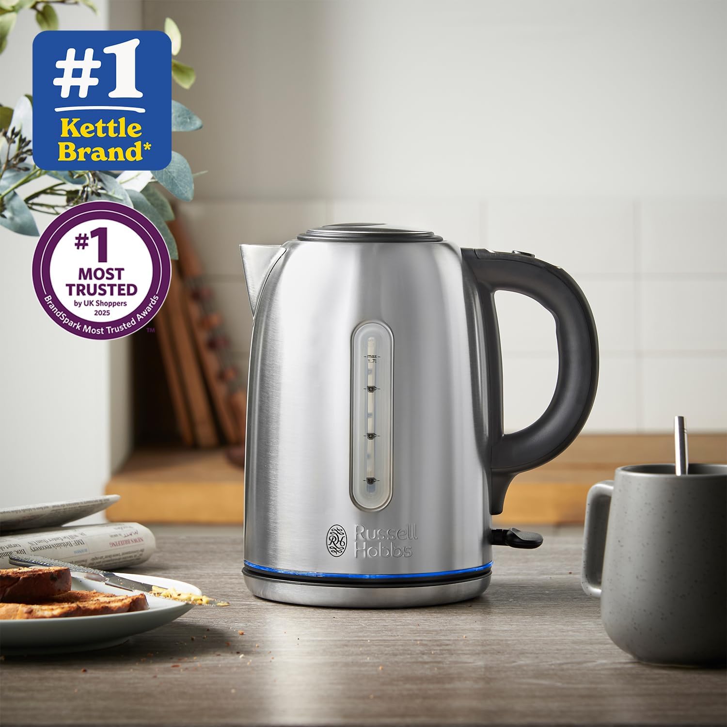 Detalle de Russell Hobbs Electric Kettle 1.7L with Quiet Boil and Digital Temperature Control (21040)