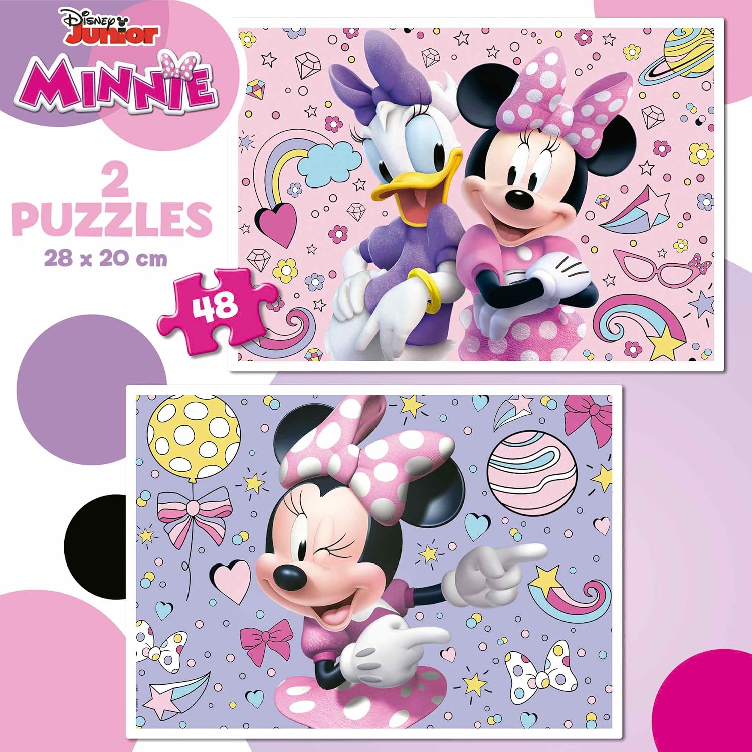 Thumbnail 2 de Educa Minnie – Ensemble de 2 puzzles enfants de 48 pièces, dès 4 ans (28 x 20 cm)