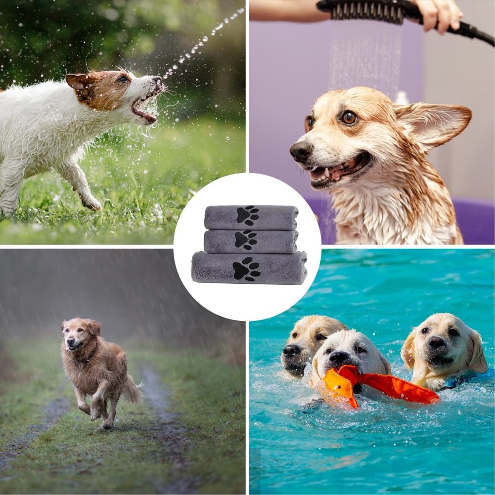 Detalle de Jovrelant 3 Pack Dog Towels: Ultra-Absorbent Microfibre Towel & Blanket in Two Large Sizes