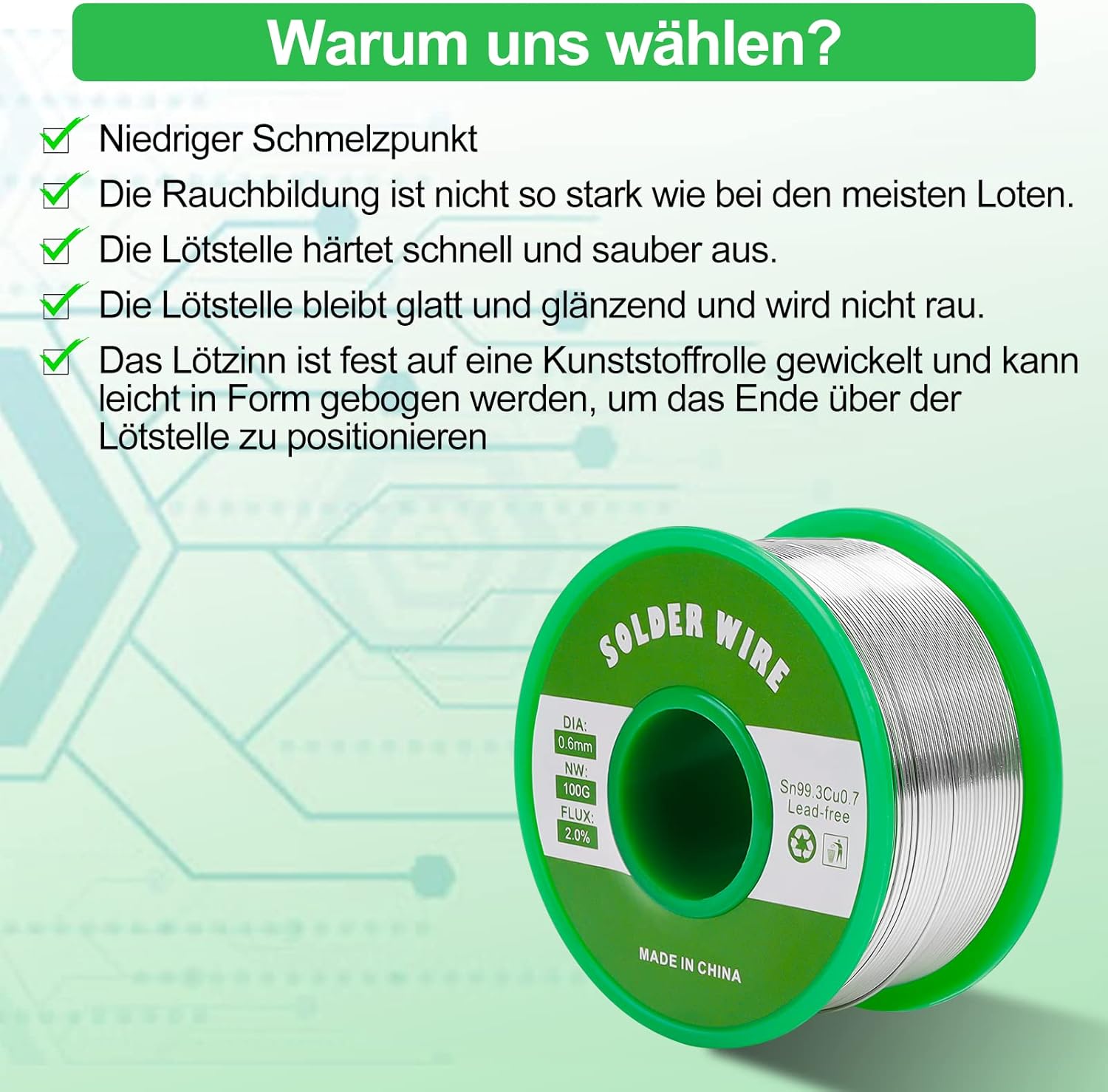 Thumbnail 6 de Gruiqrd Bleifreier Lötzinn 0,6 mm – Elektronik-Draht, 100 g
