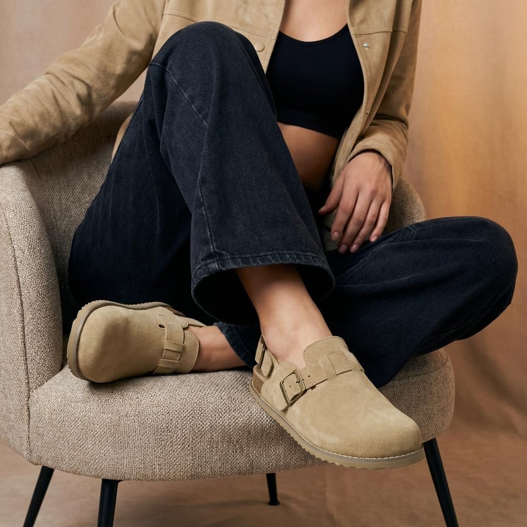 Thumbnail 4 de CUSHIONAIRE Brooklyn Suede Women’s Slides with Adjustable Buckles
