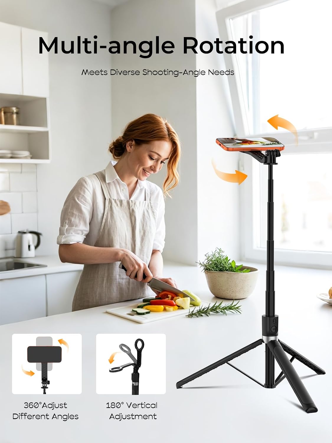 Detalle de RISEOFLE X6 Ultra 70-Inch Magnetic Phone Tripod with Bluetooth Remote