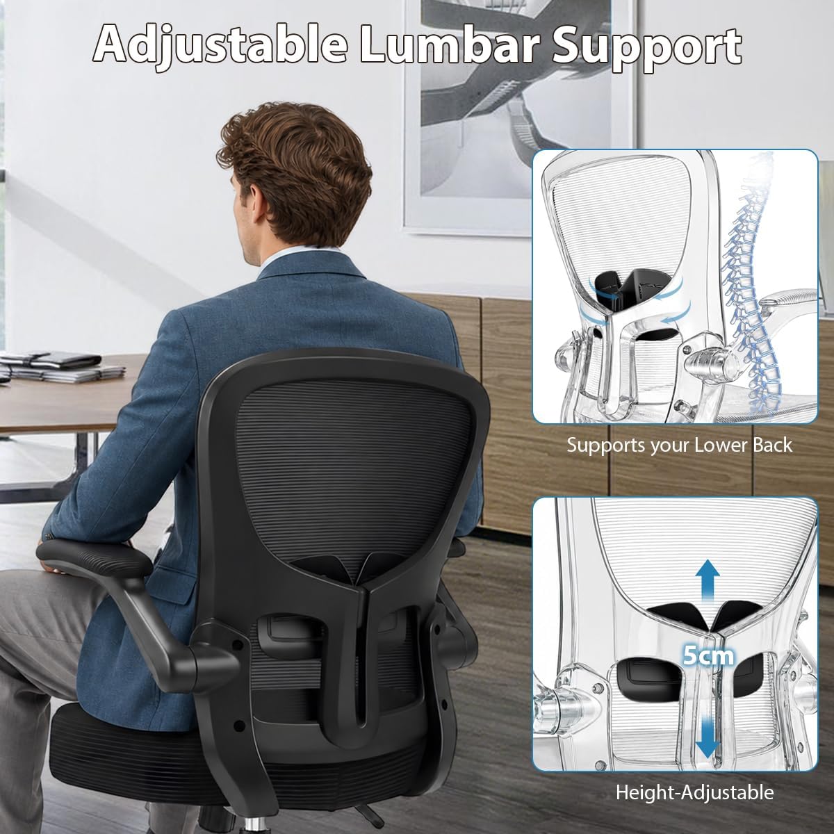 Thumbnail 5 de Durrafy Office Chair Ergonomic 1 mid-back chair 💺