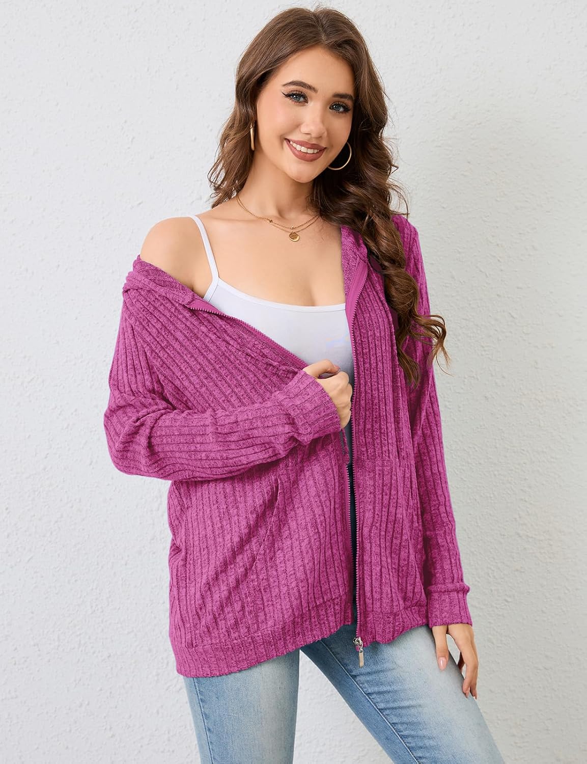 Thumbnail 3 de Flikity Zip Hoodie Damen mit Kapuze – Reißverschluss-Sweatjacke im Basic-Look