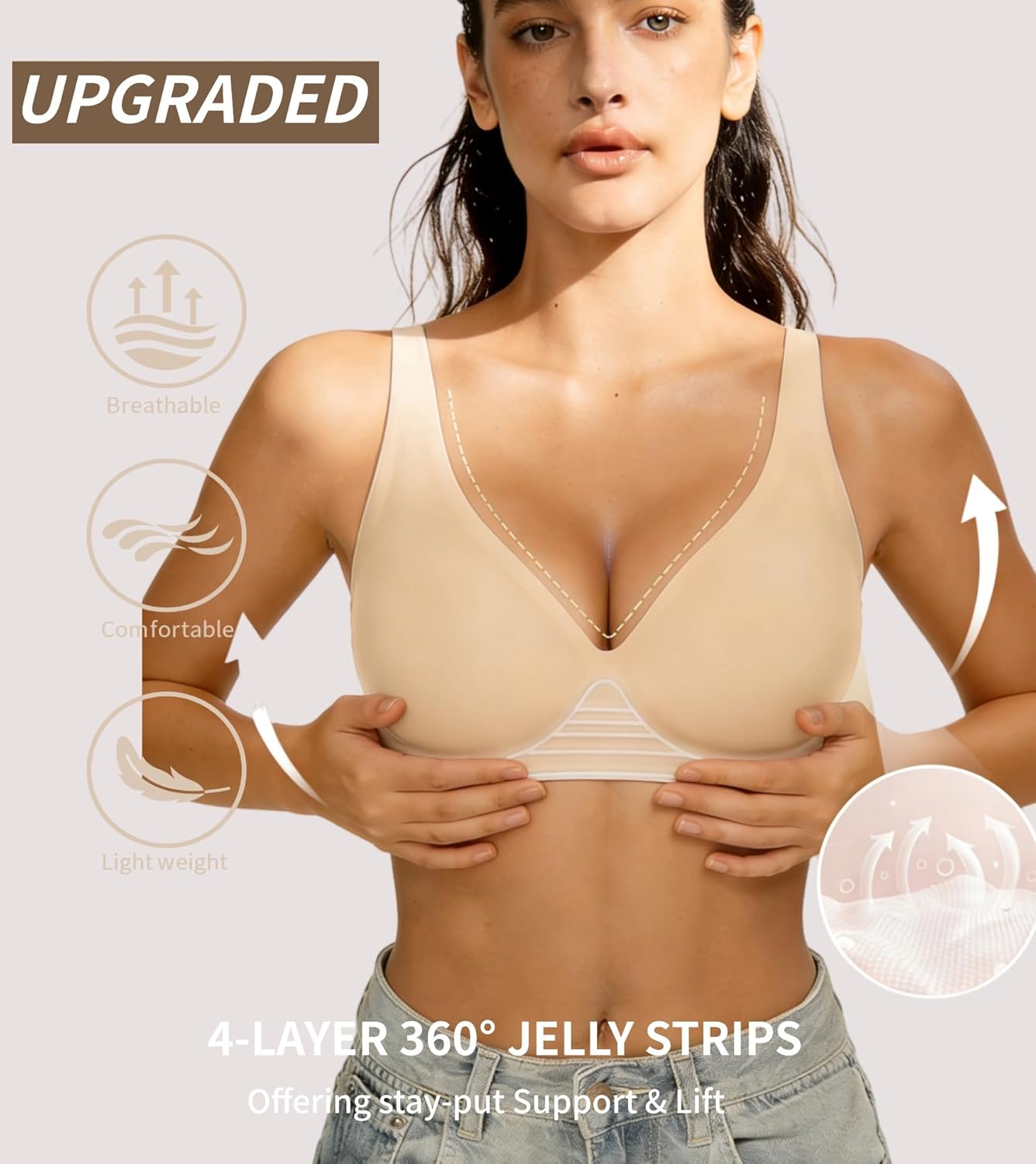 Thumbnail 1 de Dopheuor 2026 Deep V Wireless Push Up Bra