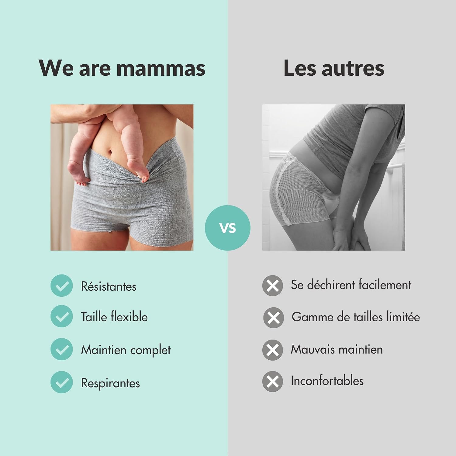 Thumbnail 2 de Culottes Post-Partum Jetables Maternité Haute Maintien Respirantes – Sans Latex, Sans Maille, Taille Unique 36–44
