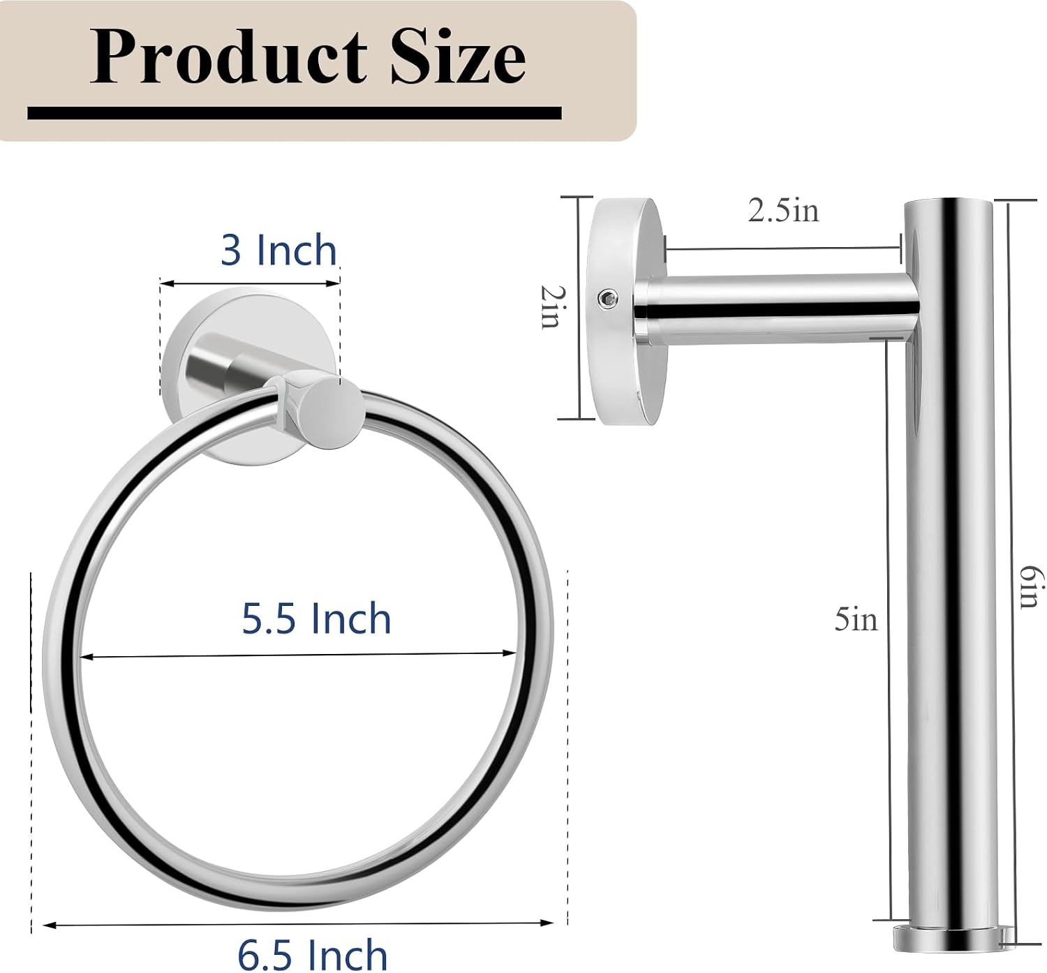 Thumbnail 4 de Premium SUS304 Towel Ring & Toilet Paper Holder