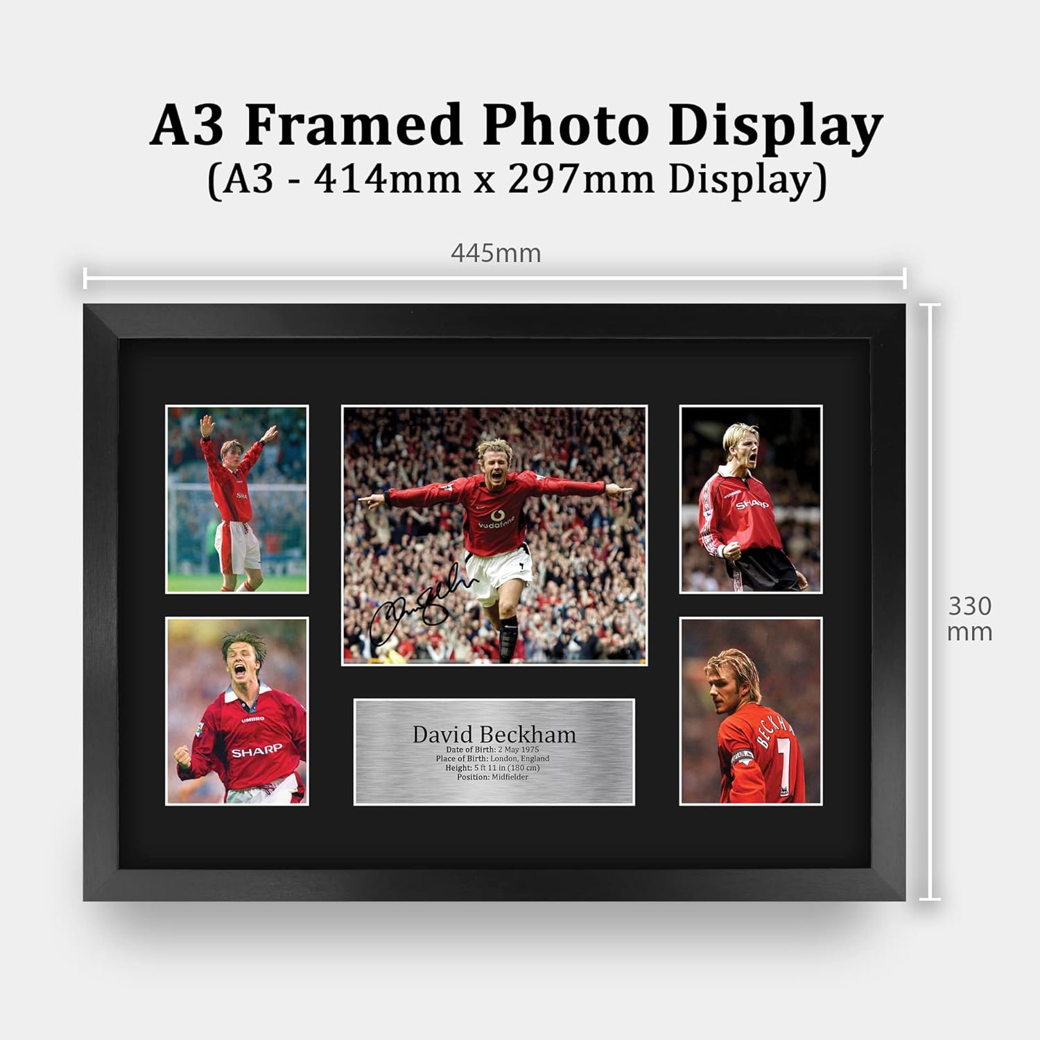 Thumbnail 1 de HWC Trading FR A3 David Beckham framed signed autograph photo (330x445mm) for football fans