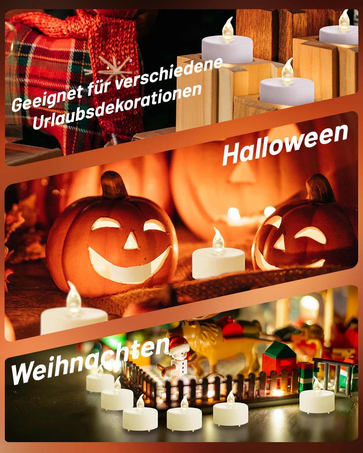 Thumbnail 1 de Tappovaly 24 Stück LED-Teelichter: flammenlos, batteriebetrieben, Warmweiß – ideal für Festlichkeiten