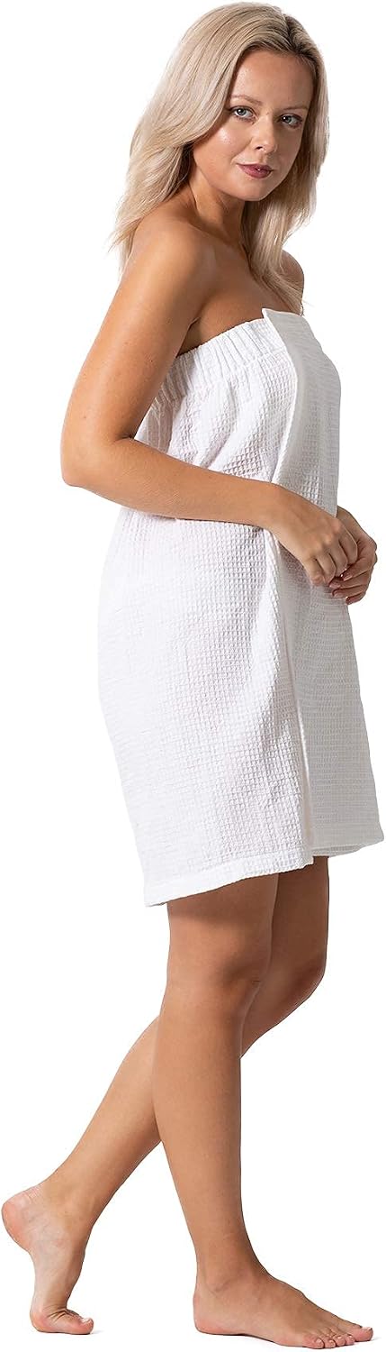 Detalle 2 de Turkish Linen Waffle Spa Body Wrap 26" 🧖♀