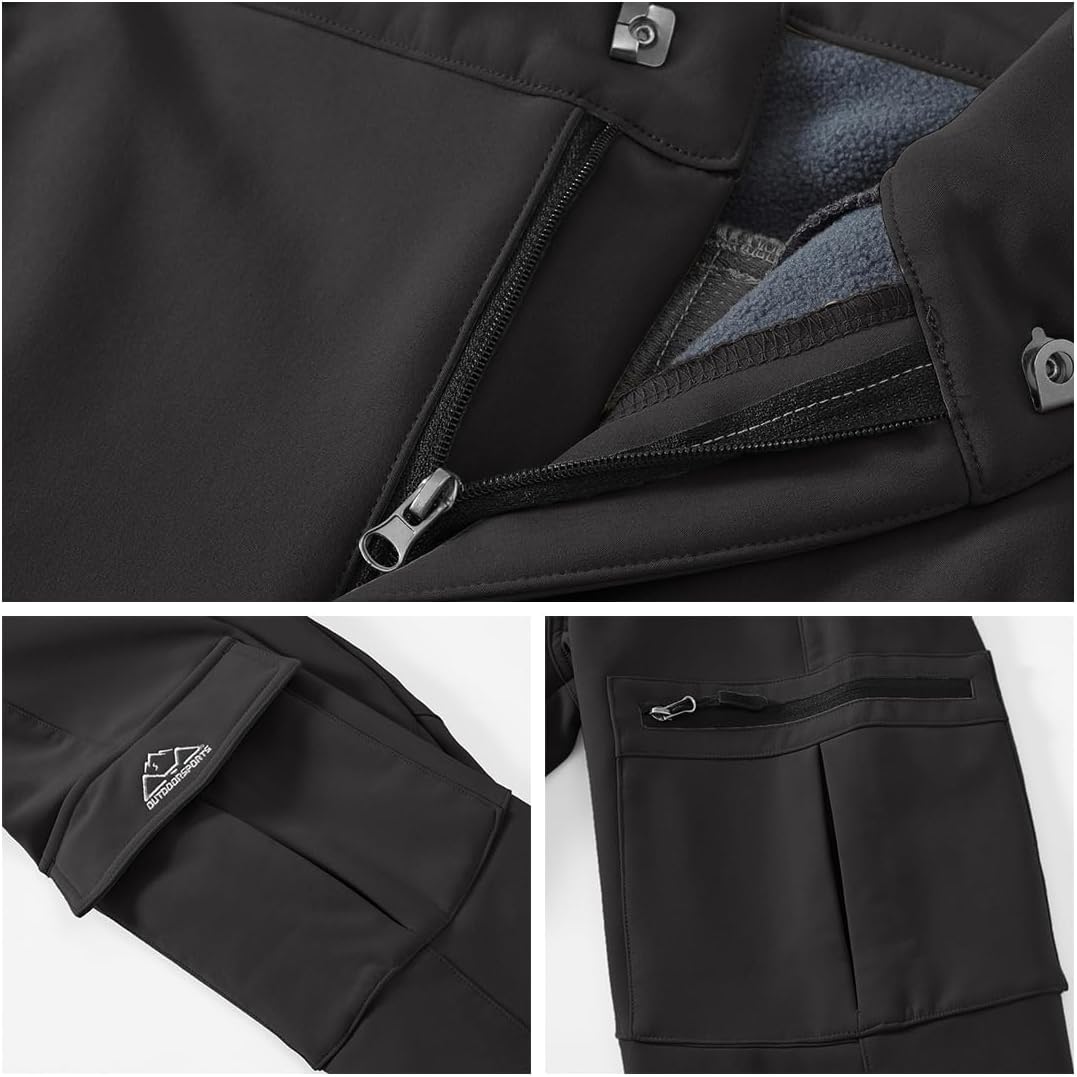 Detalle 1 de BGOWATU Women's Waterproof Fleece-Lined Snow Pants with 6 Pockets