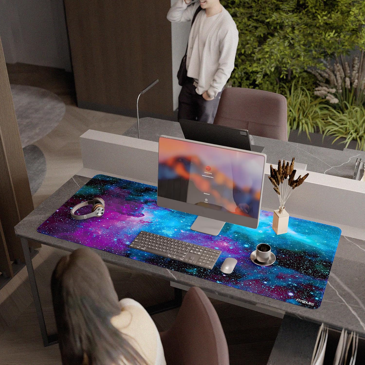 Thumbnail 6 de Mydours 1400x600mm Mauspad XXL – Großes Universum-Gaming-Deskpad mit rutschfester Unterseite