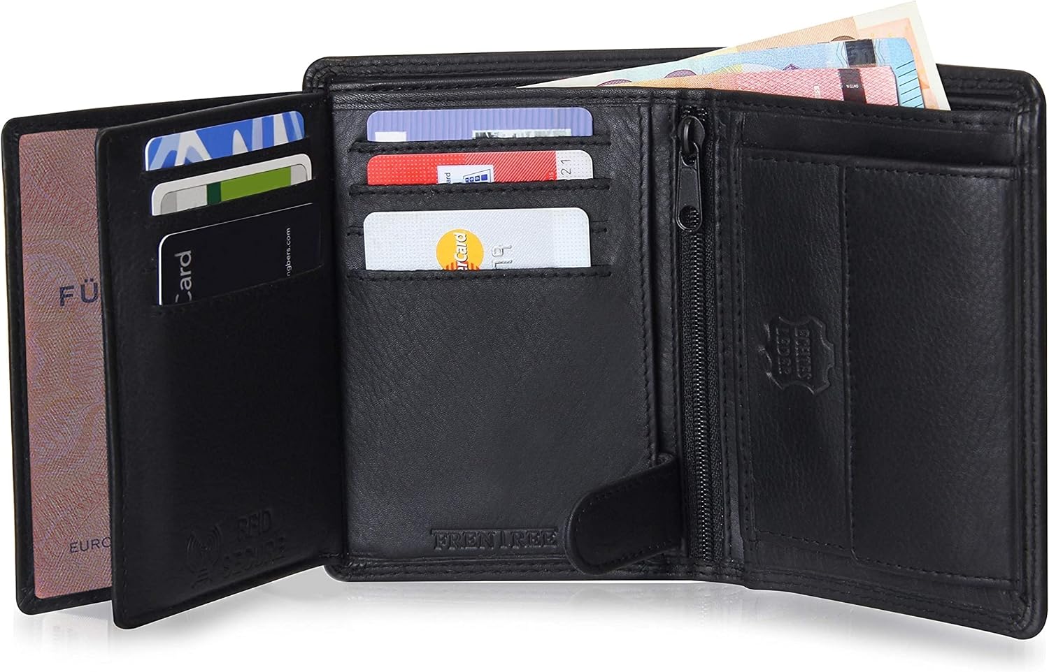 Detalle 2 de Frentree Herren Geldbörse Nappa Leder 15 Karten 👛