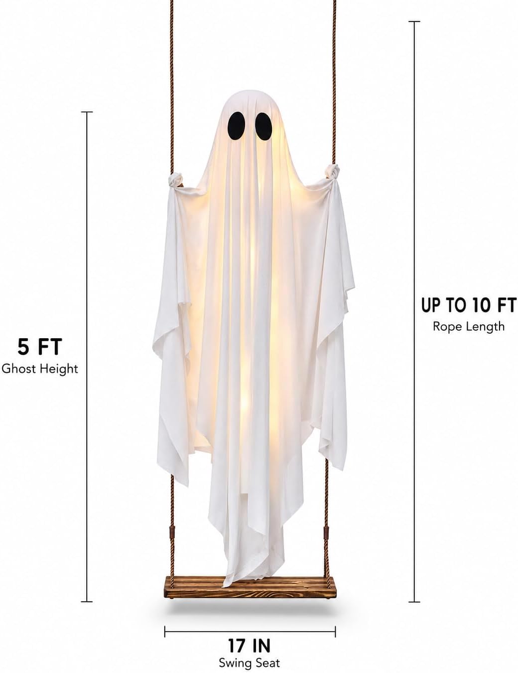 Thumbnail 6 de MERKYO Hanging Ghost Halloween Decoration, 5 FT