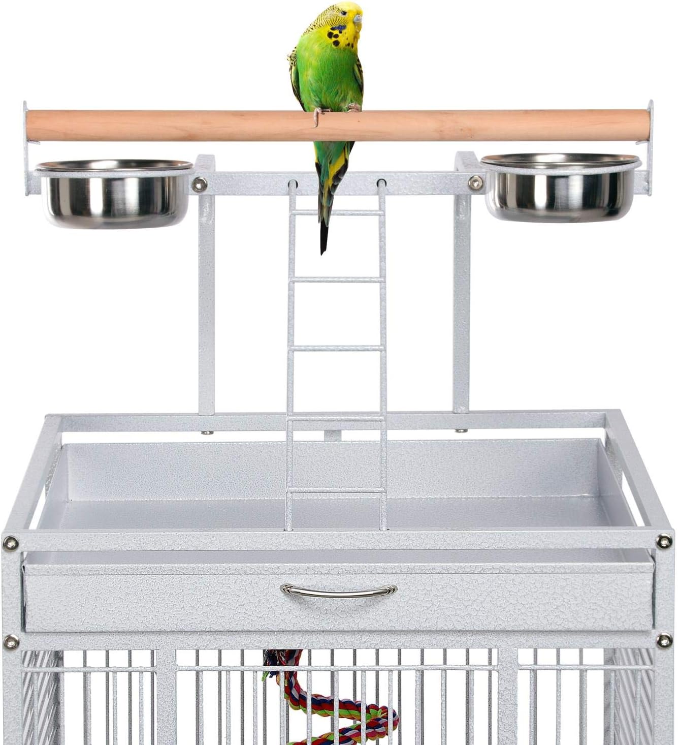 Thumbnail 4 de Yaheetech Grande cage oiseaux / perroquet d’intérieur et extérieur avec roulettes (pour cacatoès, perruches, canaris)