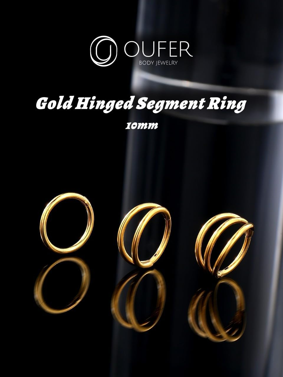 Detalle 2 de OUFER Cartilage Earring Hoops 3pcs 16G 316L