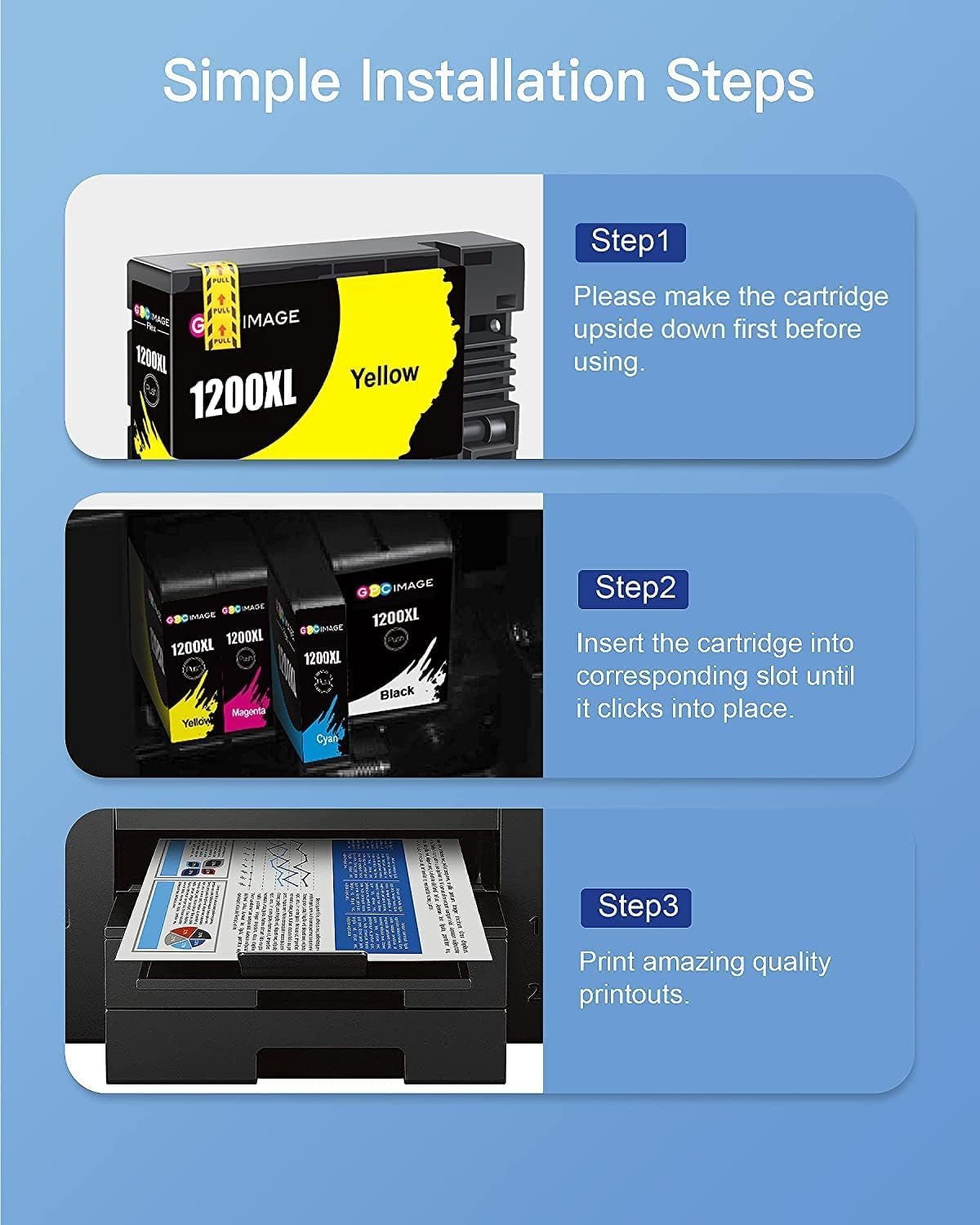 Thumbnail 6 de GPC Image PGI-1200XL Ink Cartridges, 5-Pack for Canon MAXIFY Printers