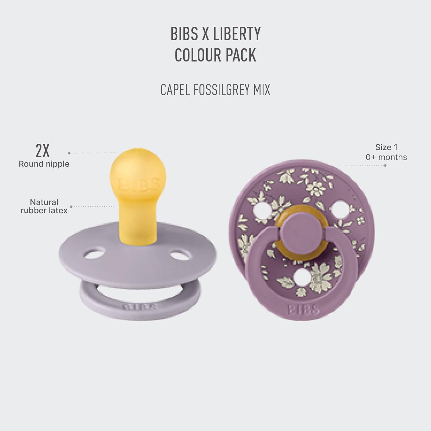 Thumbnail 1 de BIBS Liberty Pacifier: 2 Colour Natural Rubber