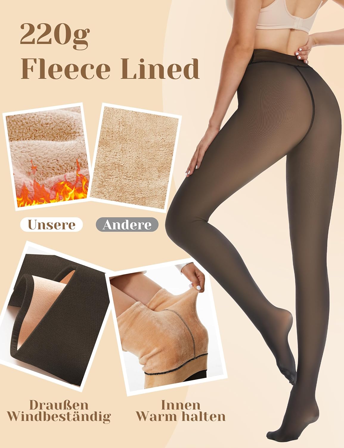 Thumbnail 2 de AMIYOYO Thermo Strumpfhose 300g