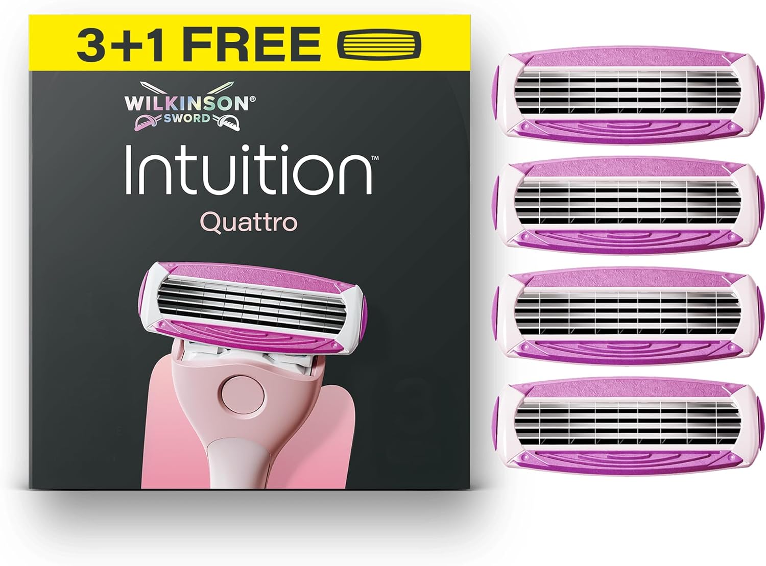 Detalle de Wilkinson Sword Intuition Quattro – Rasoir femme avec 3 recharges et offre