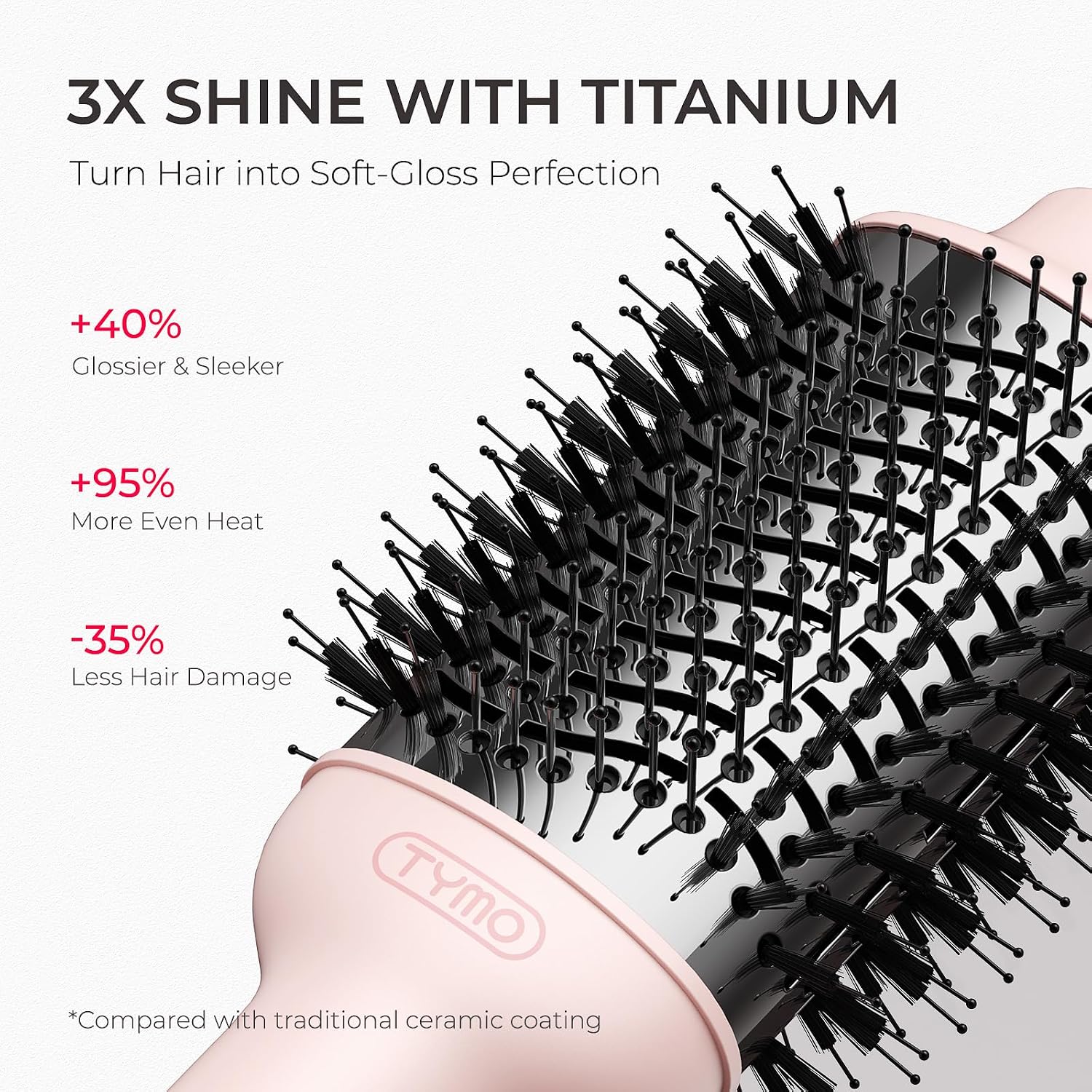 Thumbnail 2 de TYMO HC300P Hair Dryer Brush, 2.85-Inch Oval Titanium Barrel
