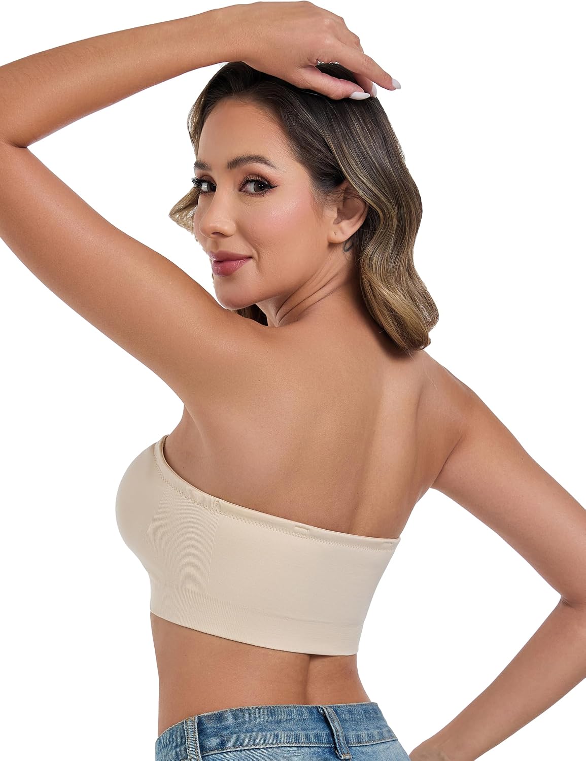Detalle de ANGOOL Strapless Bra with Non-Slip Grip and Padded Bandeau