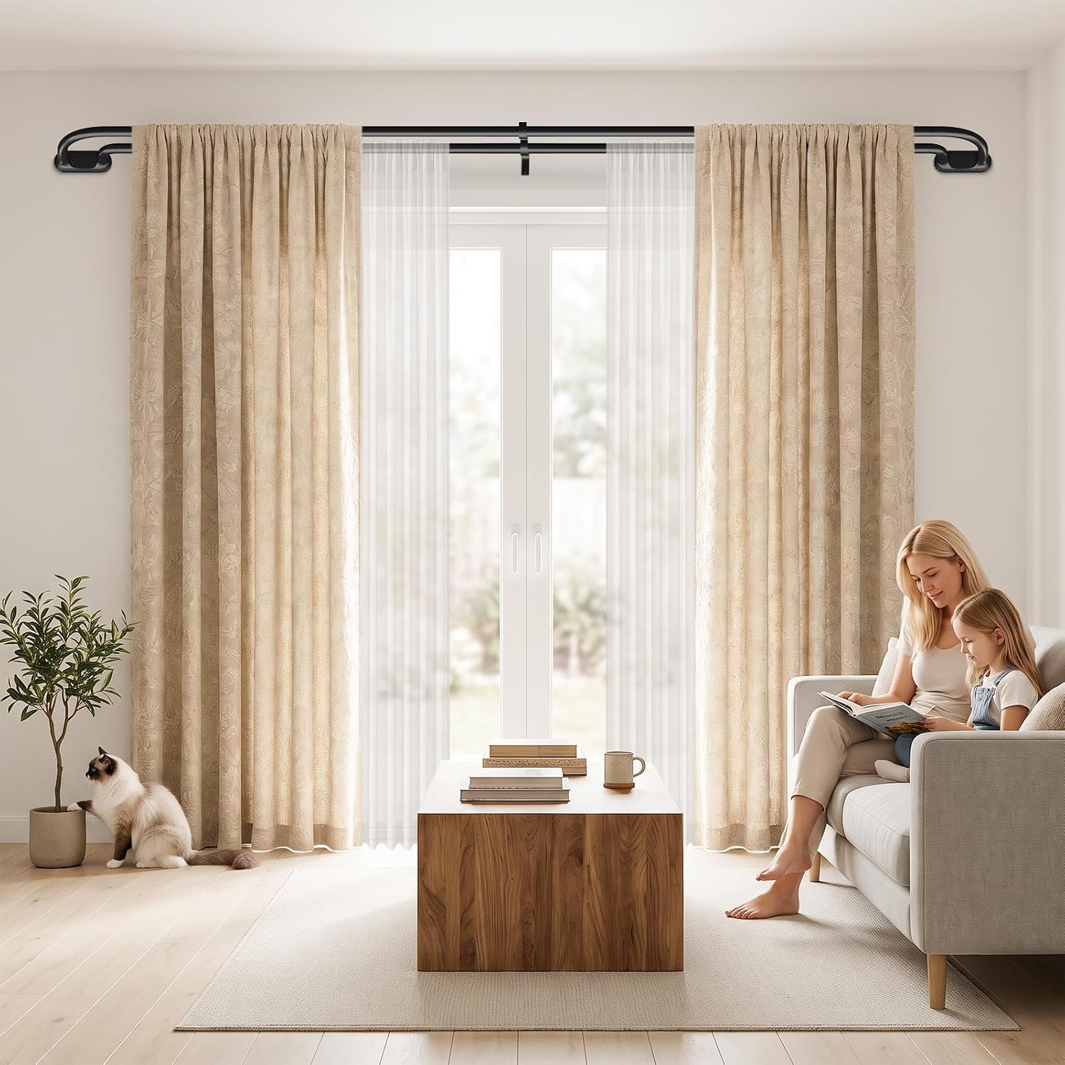 Detalle 2 de Rpxaiy Double Curtain Rod 36–120 Inches