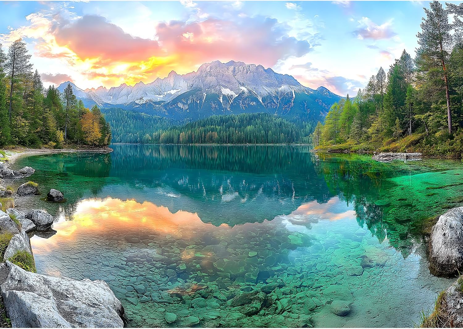 Detalle de Eibsee Lake 1,000-Piece Jigsaw Puzzle
