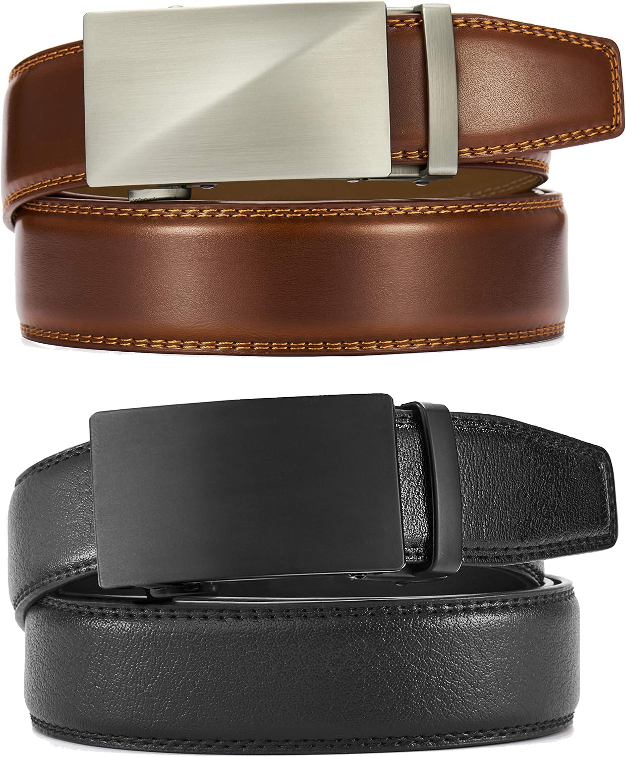 Detalle de CHAOREN Herren-Gürtel 35 mm im 2er-Set mit Automatik & Ratsche – passend bis zur Kürzung
