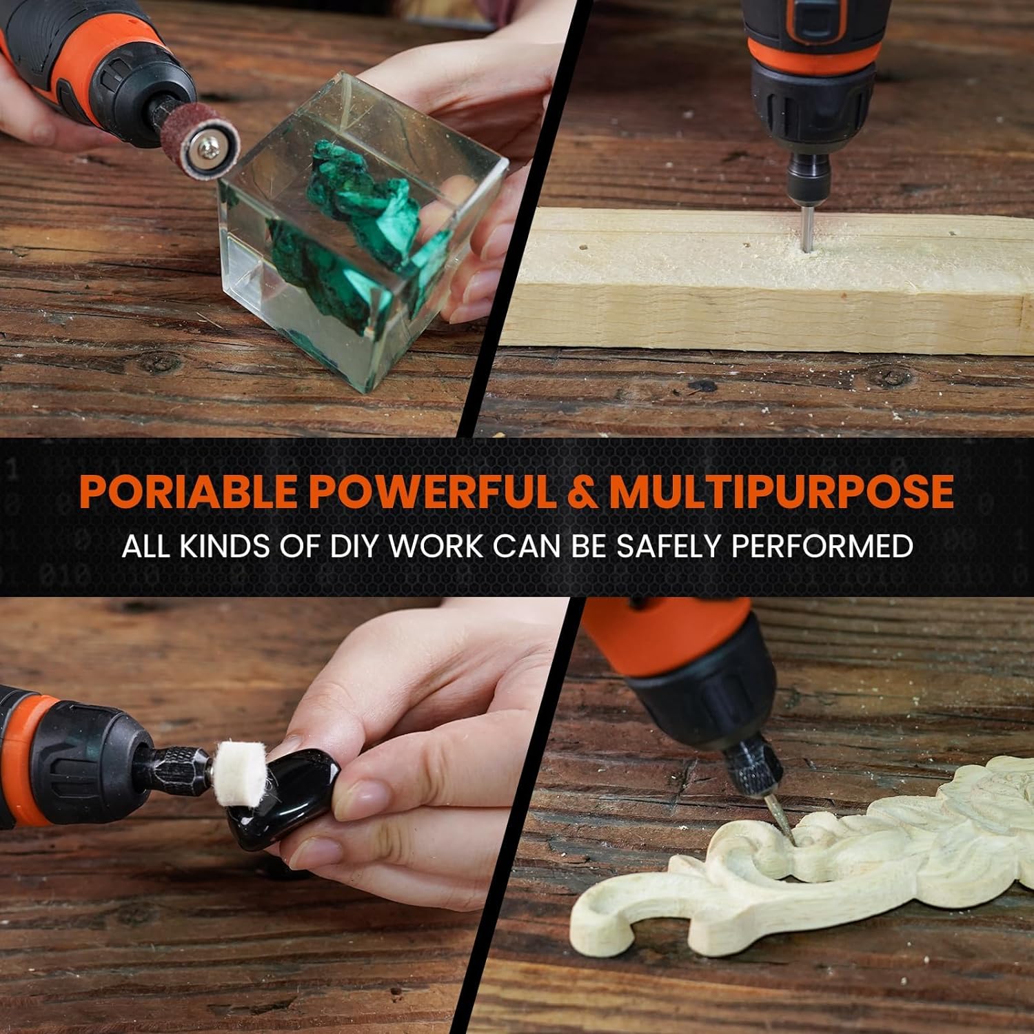 Thumbnail 5 de HARDELL Outil rotatif sans fil 12V 94 accessoires 🛠️