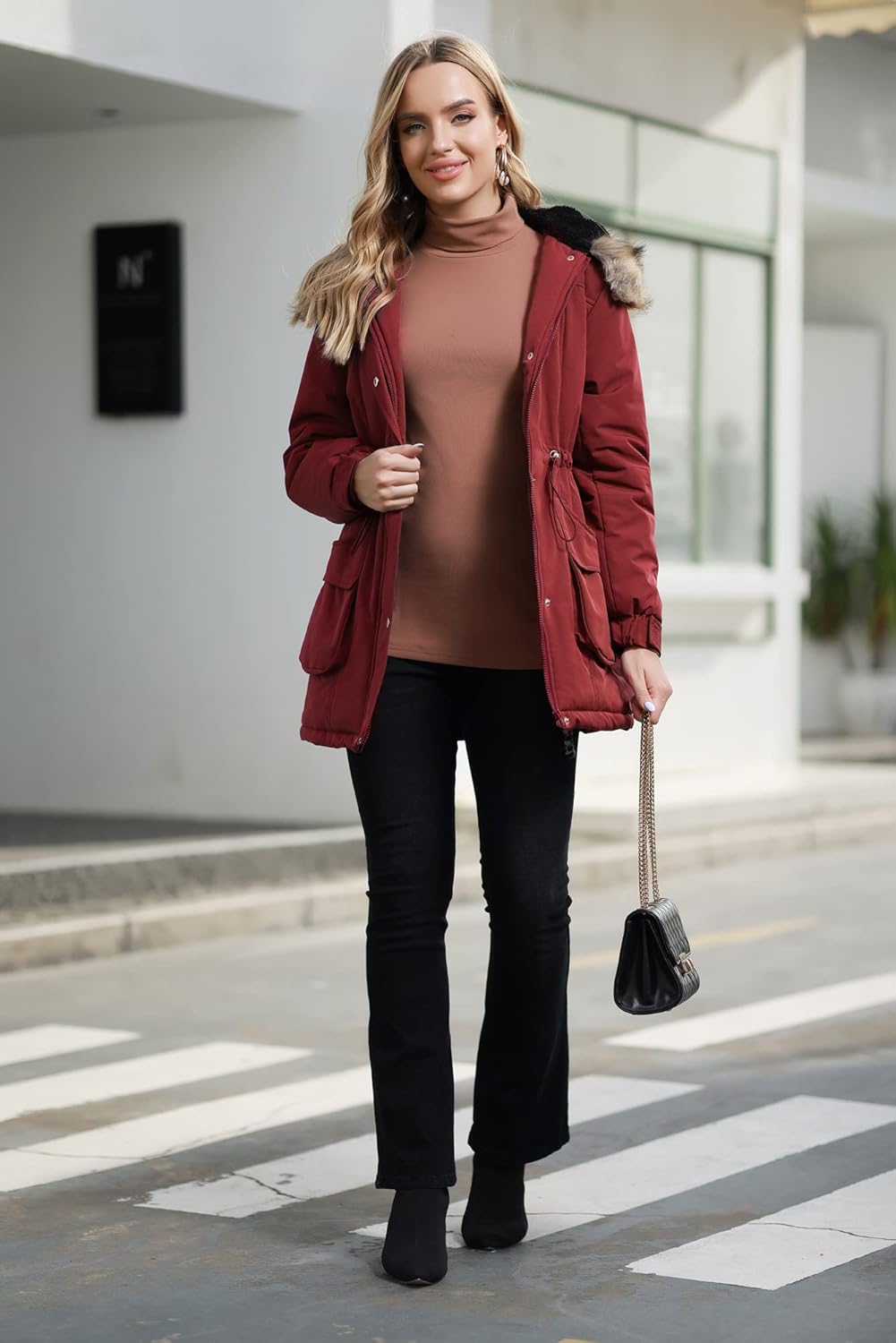 Detalle de Maacie Manteau de maternité d'hiver en coton — veste chaude et pratique au quotidien