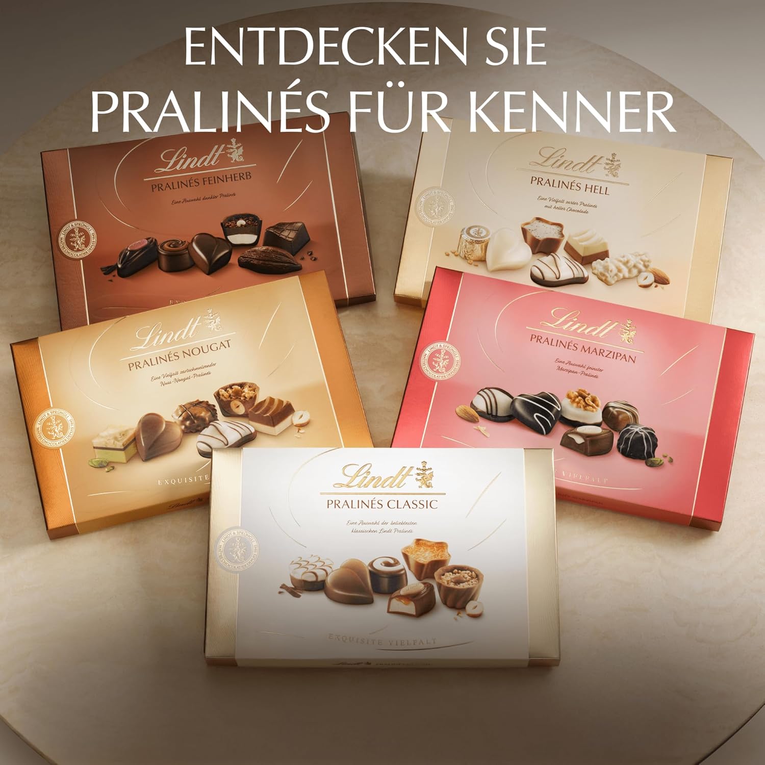 Detalle de Lindt Pralinés Für Kenner Hell Schachtel – 200 g, 20 Pralinen in 10 hellen Sorten