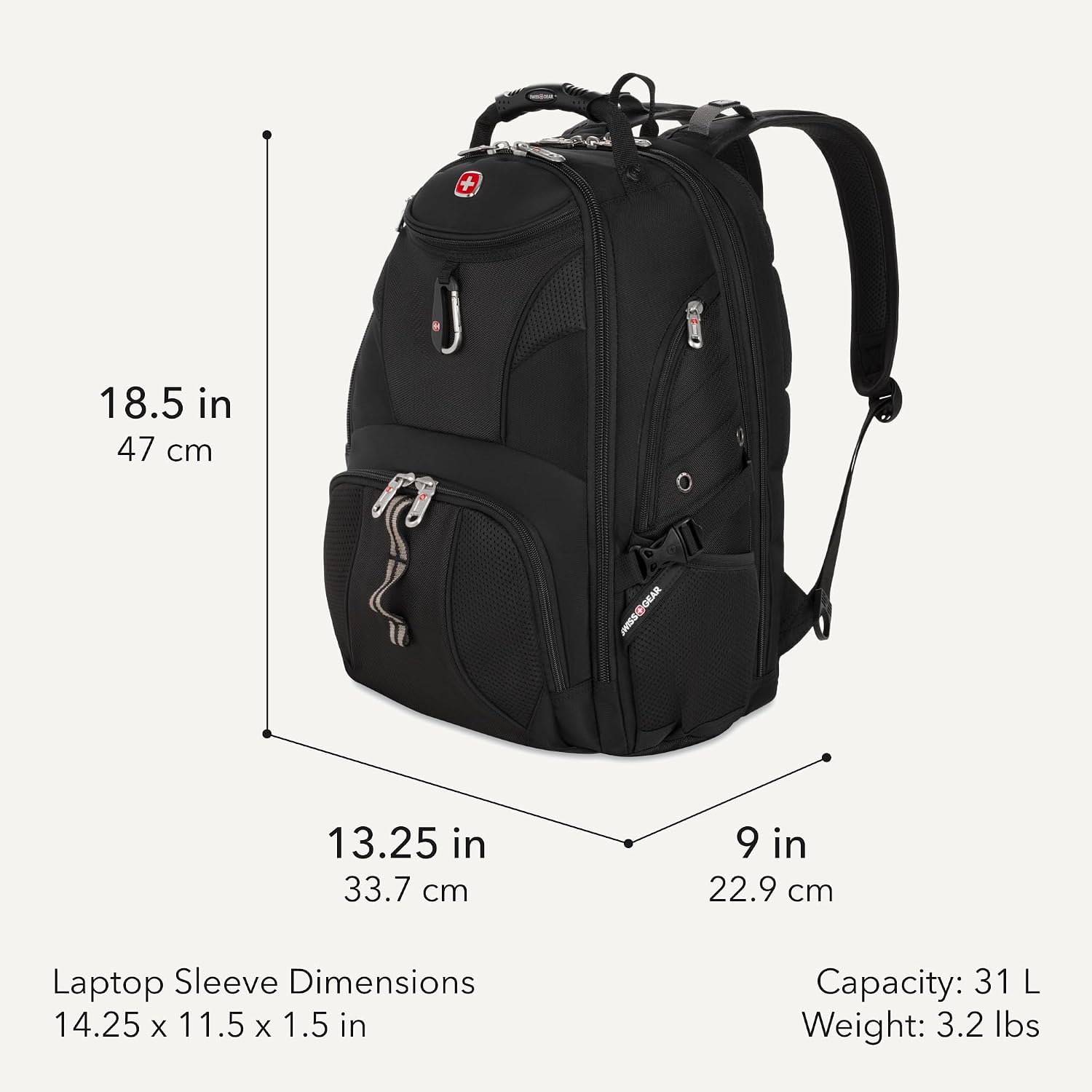 Detalle 2 de SWISSGEAR 1900 ScanSmart Backpack for 17-Inch Laptops