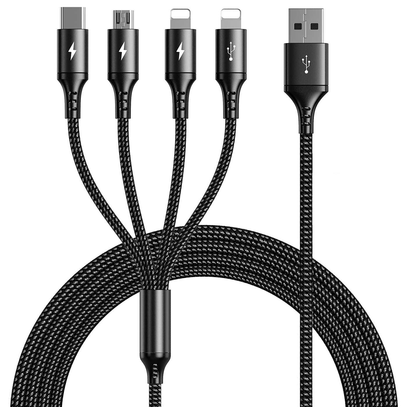 Detalle de UZAHSK Câble Multi USB 4 en 1 universel (noir) — 3 m