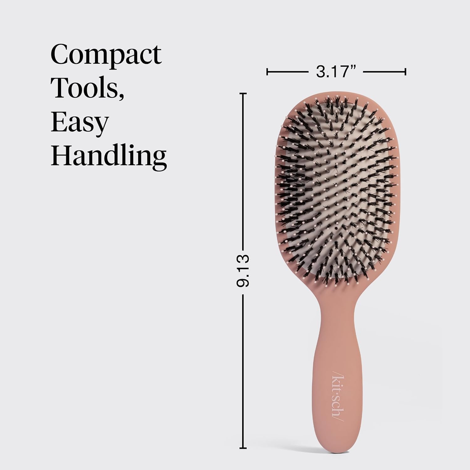 Detalle 2 de Kitsch Smooth & Polish Hair Brush, Terracotta, Dual Bristles, Cushioned Pad