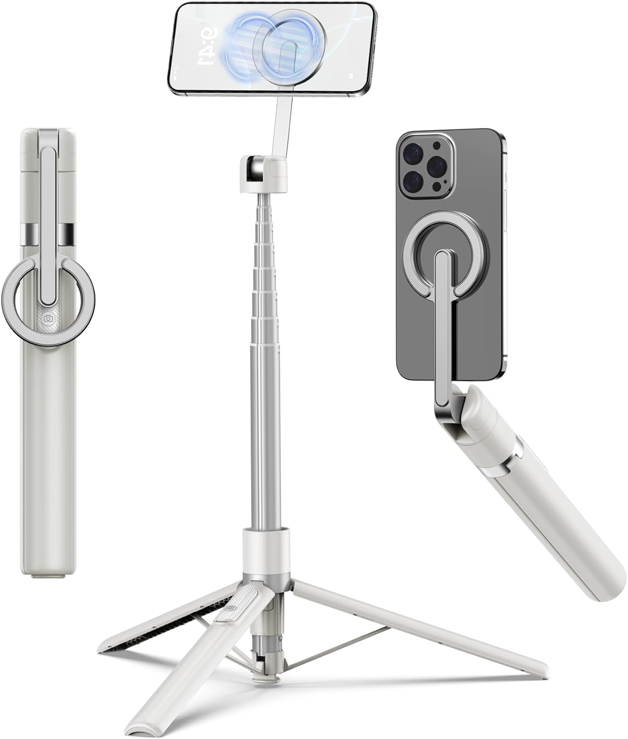 Detalle de TONEOF 173cm Perche Selfie Magnétique Trépied – Monopode télescopique avec fixation magnétique et télécommande