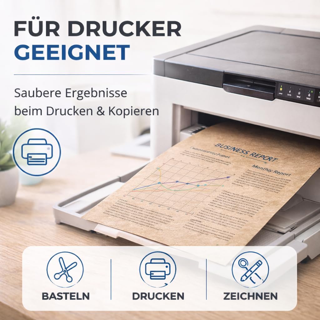 Thumbnail 3 de TK Gruppe Timo Klingler 100x Kraftpapier A4 (160 g/m²) – braunes Naturpapier zum Basteln, Drucken & Scrapbooking