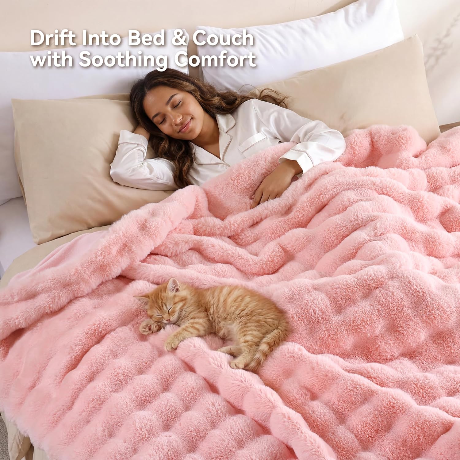 Thumbnail 4 de Smoofy Faux Fur Throw Blanket 50" x 60" ๐