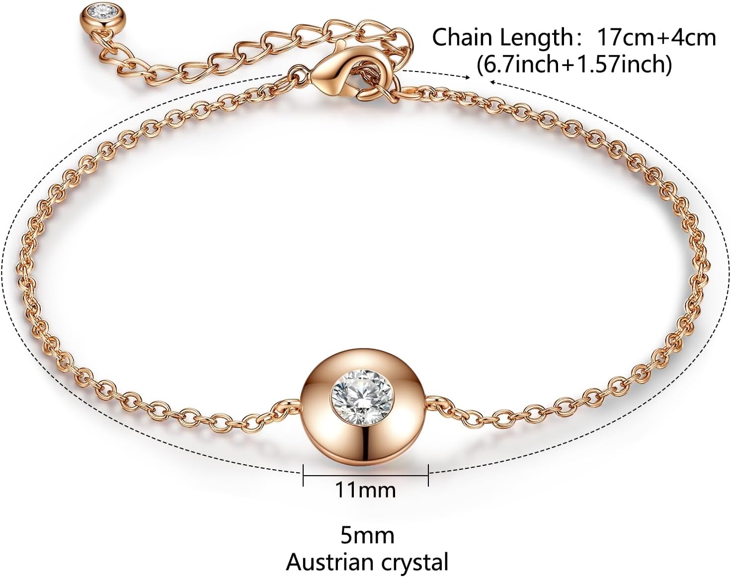 Detalle 1 de Lyniuoy bracelet chaînette cristal 18 carats