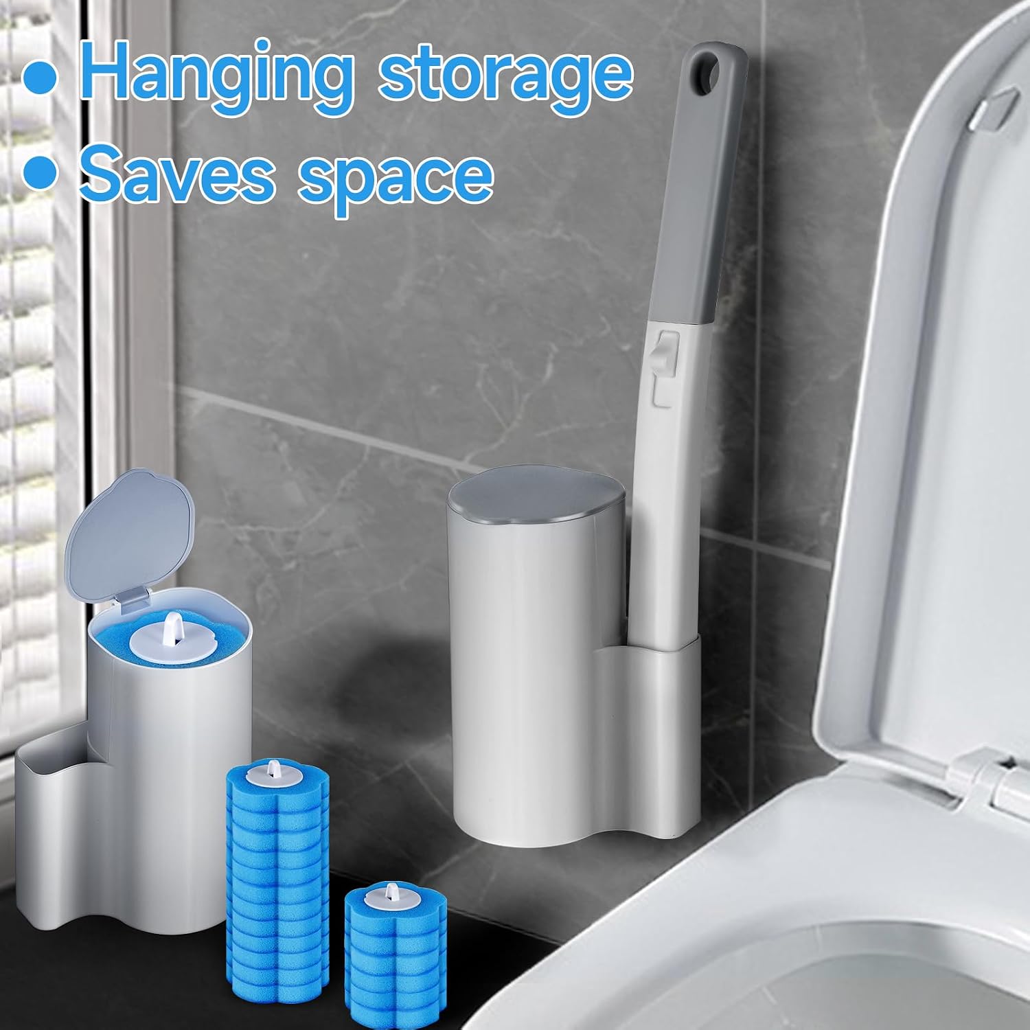 Thumbnail 6 de ANOMM 5233483 toiletborstelset met 48 navullingen en 2 handgrepen