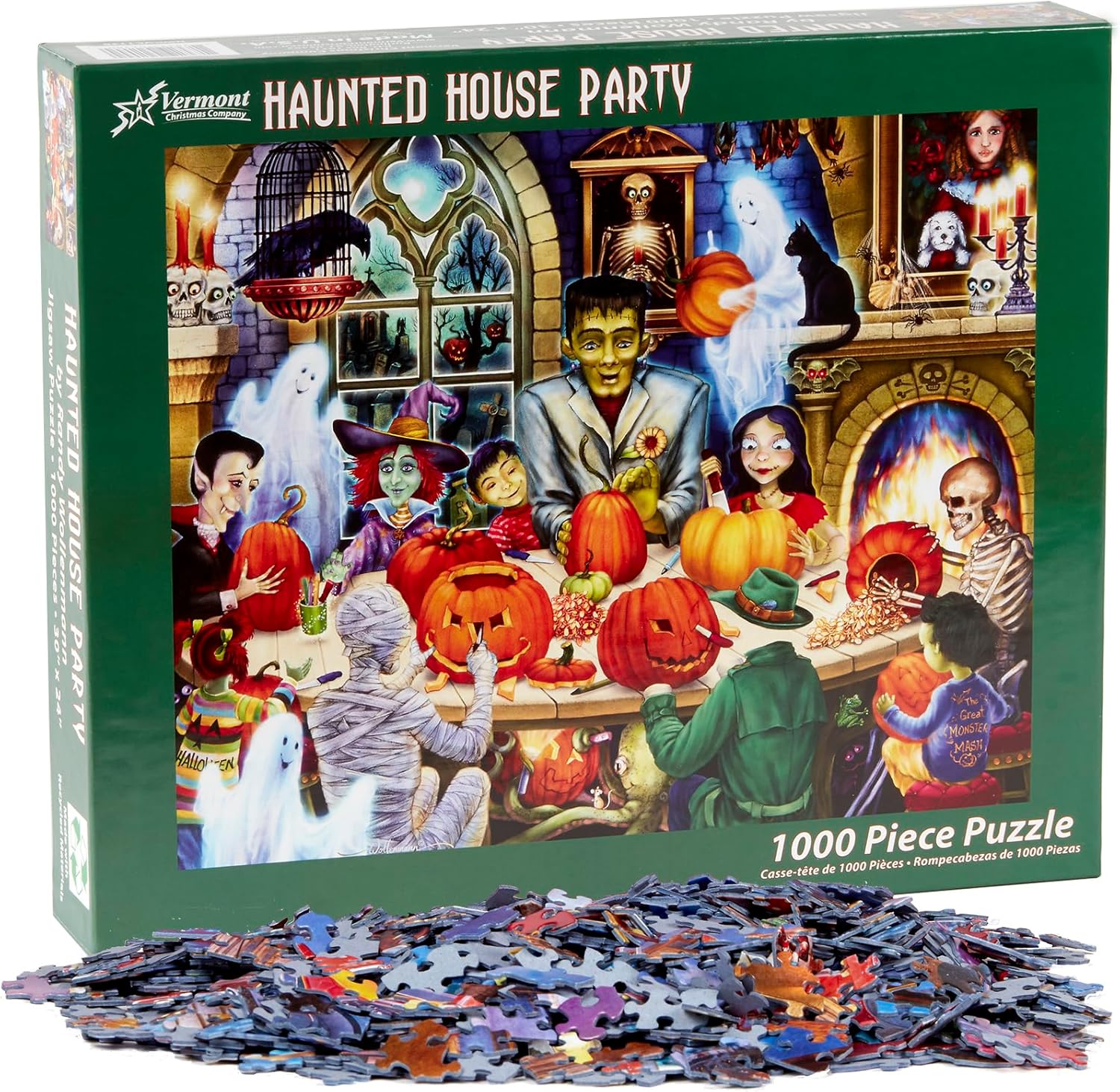 Thumbnail 3 de Haunted House Party Jigsaw Puzzle 1000 Piece – Vermont Christmas Company
