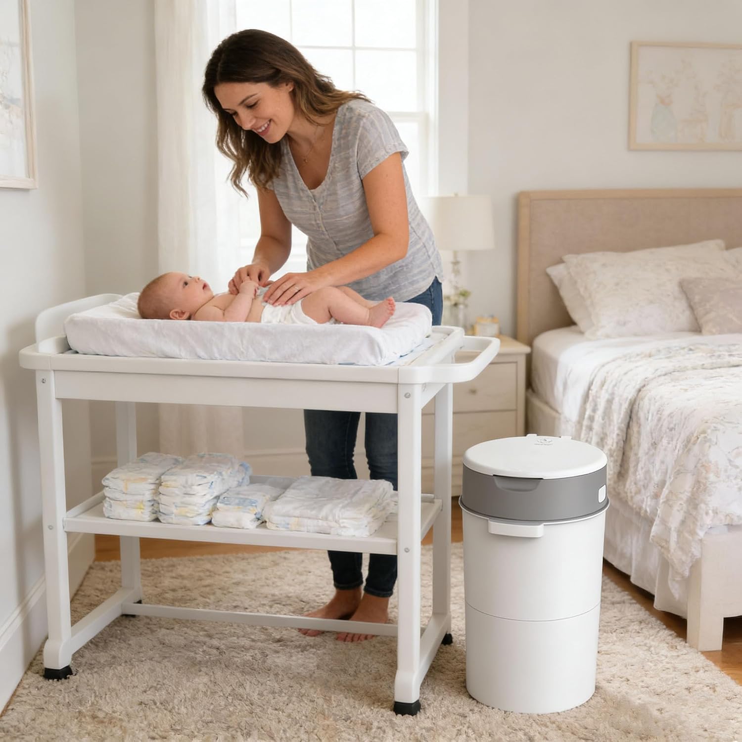 Thumbnail 6 de Bellababy Diaper Pail, 13 L, Double Odour Lock, White with 2 Refills