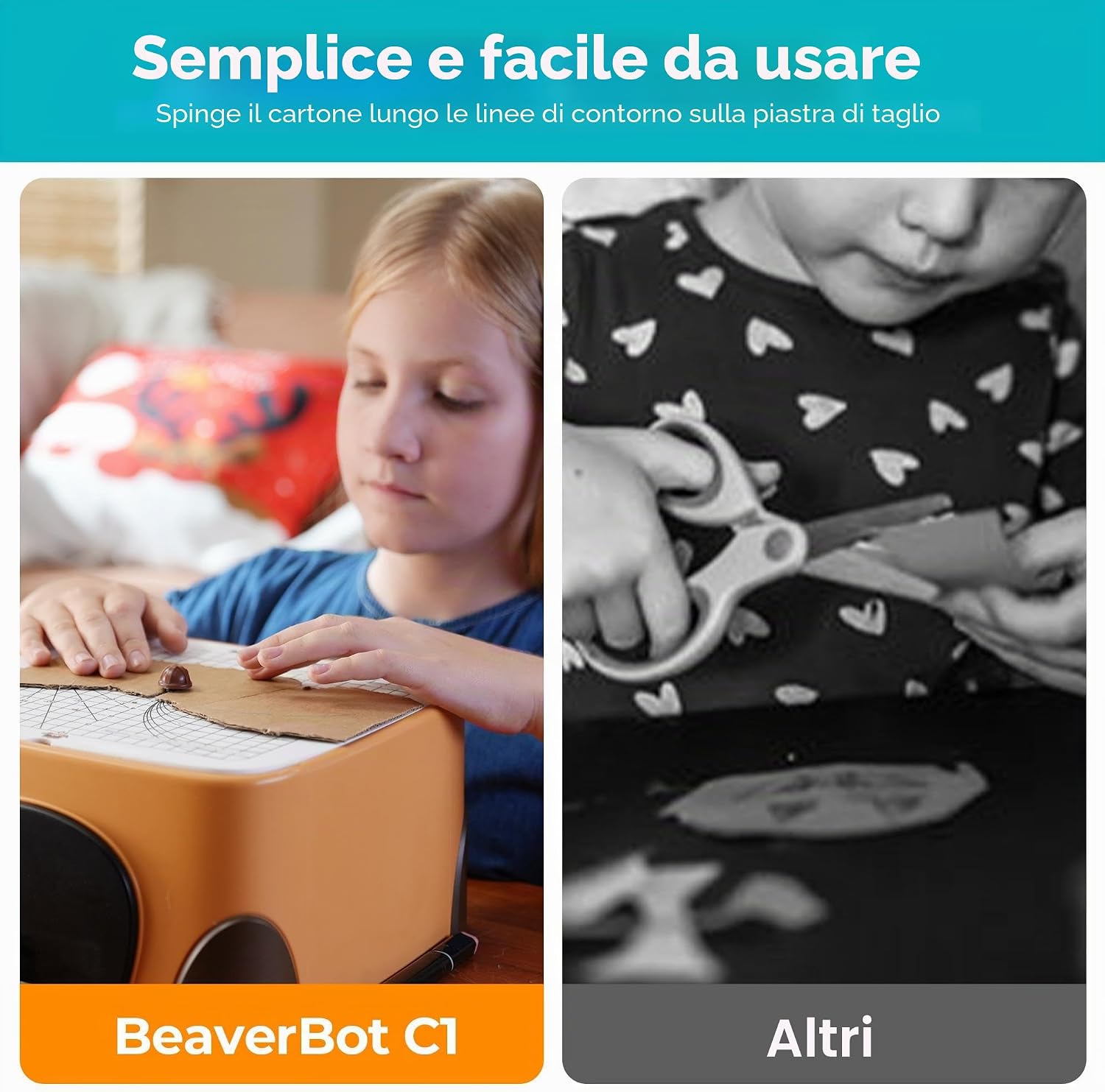 Detalle 2 de Beaverbot Taglierina per cartone per bambini – kit sicuro e creativo per età 3+