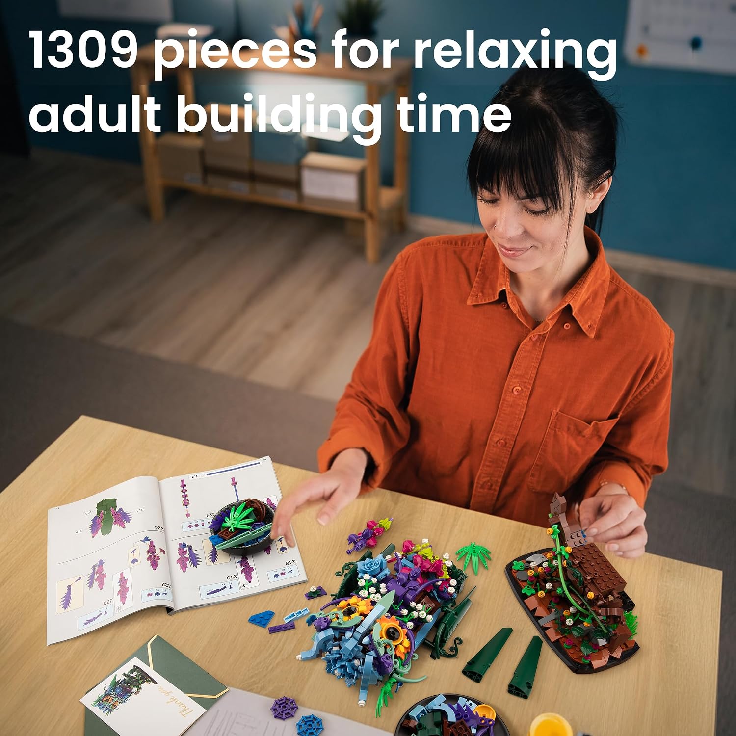 Detalle 2 de JOJO&Peach floral owl building set, 1309 pieces