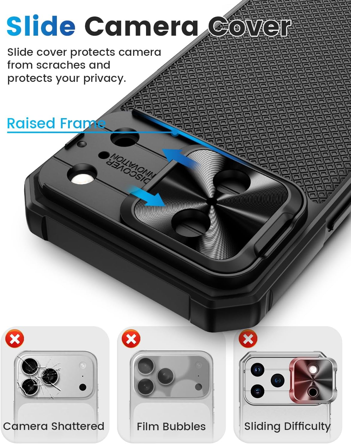 Detalle de Doeshine Case for iPhone 17 Pro Max with Privacy Screen and Slide Camera Cover