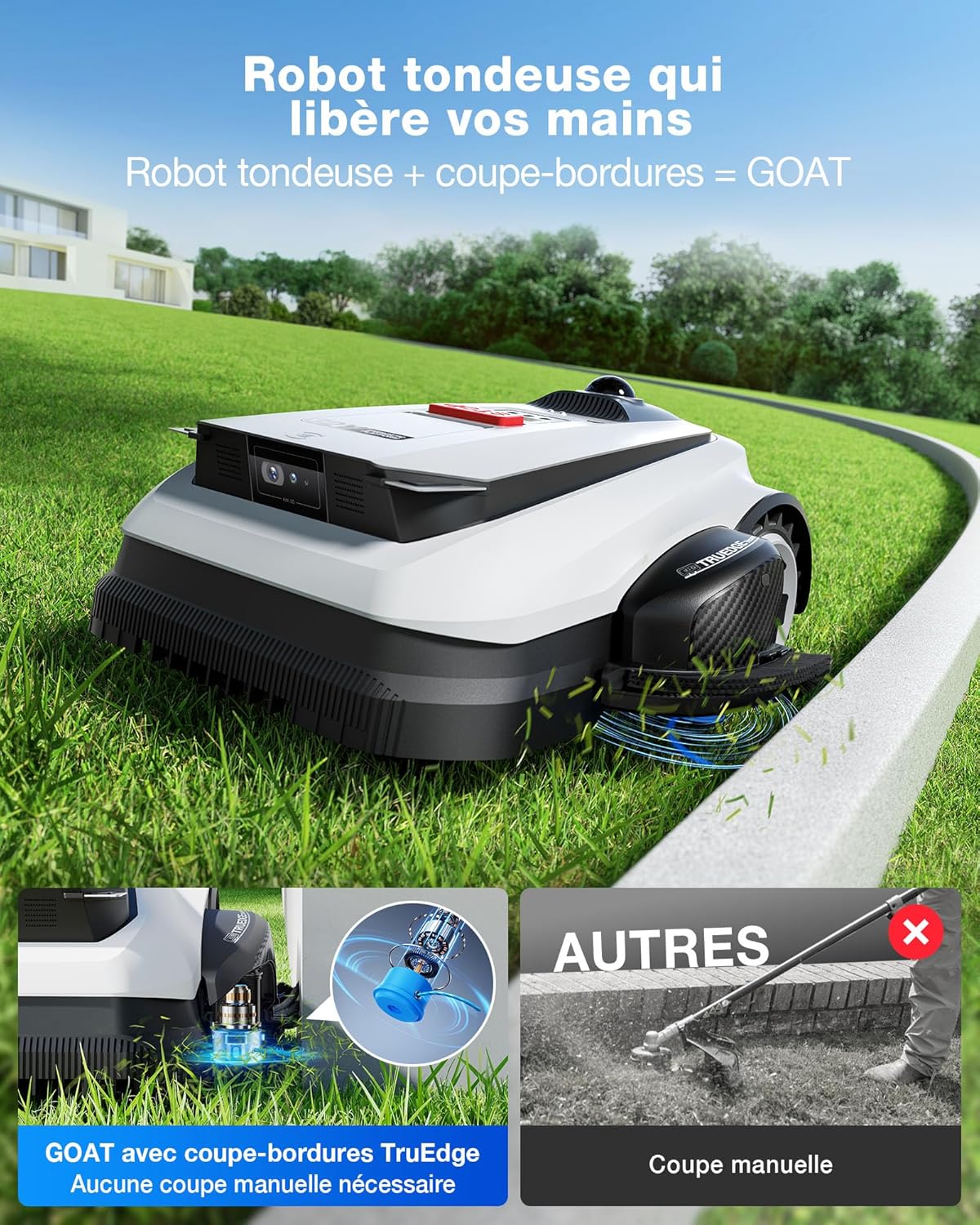 Thumbnail 2 de ECOVACS Goat A1600 LiDAR Pro Care Kit – Robot tondeuse sans fil pour 1600 m² avec navigation Dual-LiDAR et IA