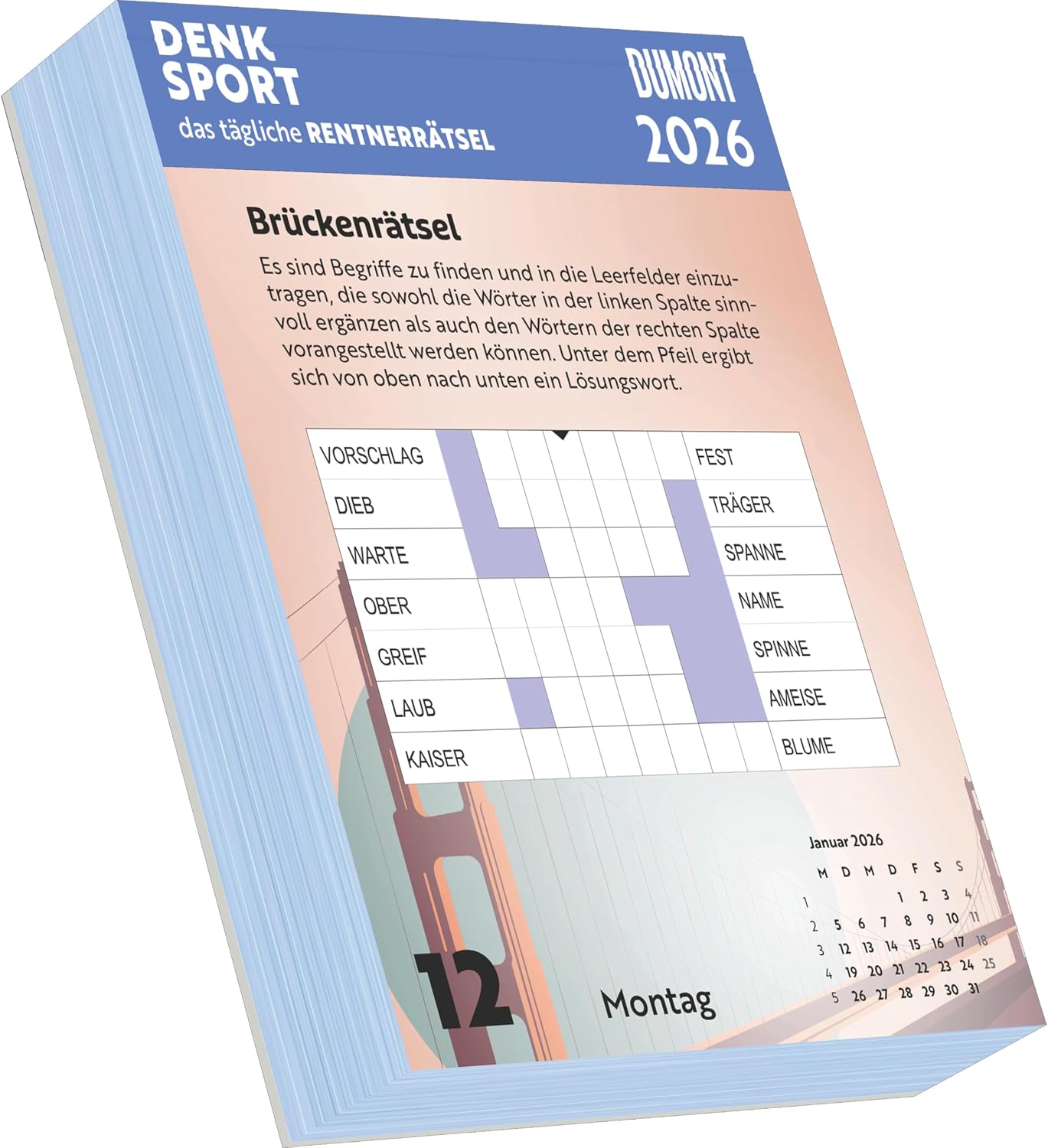 Detalle de DUMONT Das tägliche Rentnerrätsel 2026 – Tageabreißkalender 12 x 16 cm, 313 Seiten