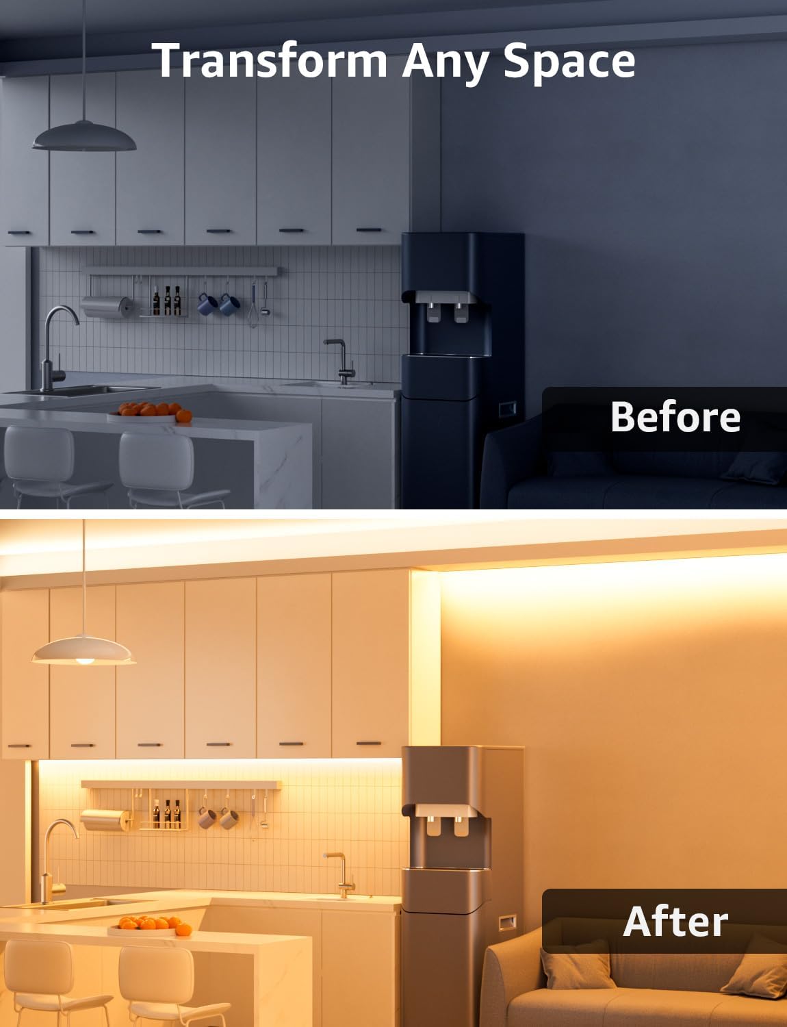 Detalle 2 de Lepro Tira LED 10M Blanca Cálida 3000K 💡 Regulable con Fuente y Regulador